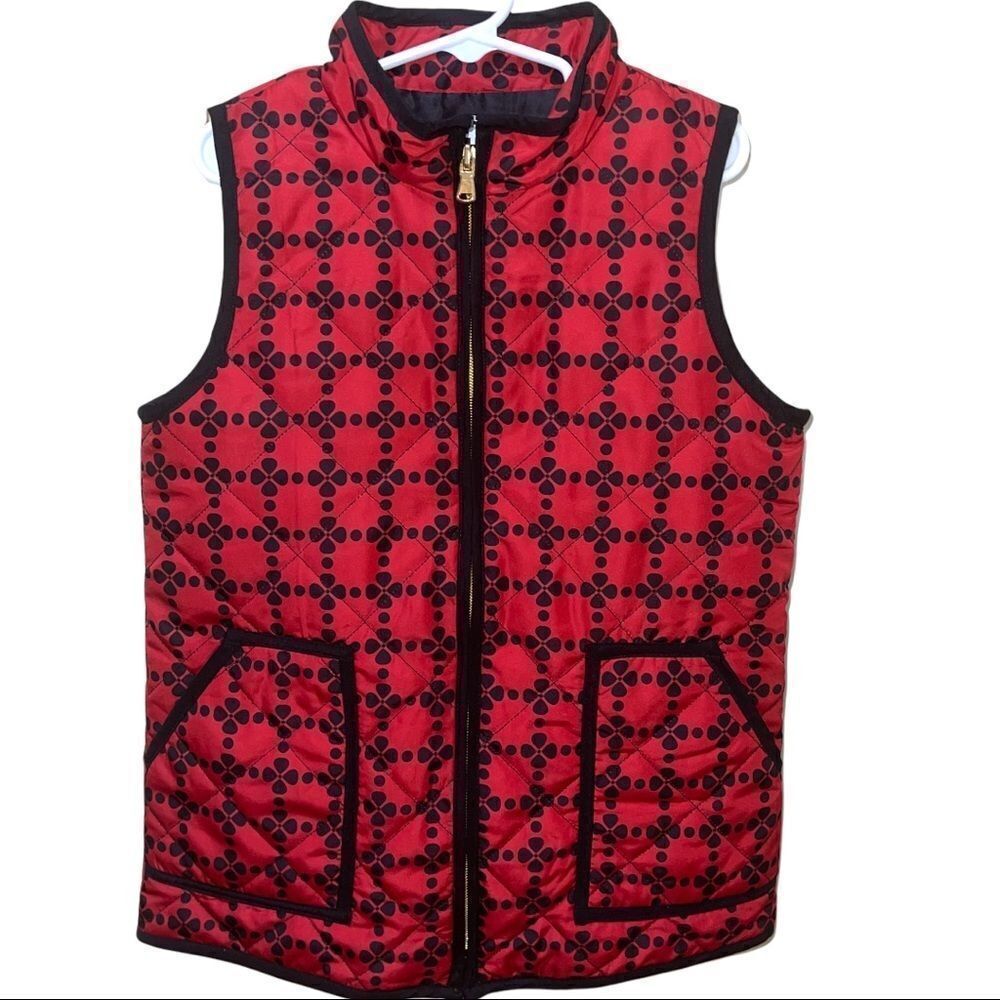 4/$25 - J. Khaki‎ Red & Black Pattern Puffer Vest